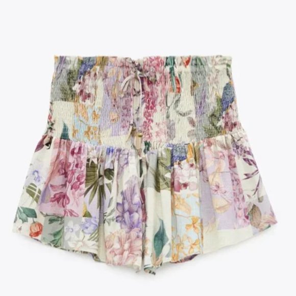 Zara Multicolored Printed Shorts Size M - Picture 2 of 5